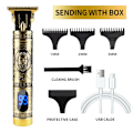 Miniatyrbilde 1 av 5: T9 USB Elektrisk hårklippemaskin Oppladbar hårklipper Barbermaskin Trimmer For menn Barber Profesjonell skjeggtrimmer gold