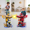 Pikkukuva 2 / 5: Kauko-ohjattava muuntautuva auto robottilelu 2.4Ghz 1:18 ladattava 360° pyörivä temppukilpailu keltainen
