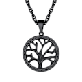 Miniatyrbillede 1 af 4: Unisex Tree of Life halskæde med kæde (kan ændres størrelse), 316l rustfrit stål/forgyldt/sort farve (med gaveæske, pose)