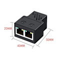 Miniatyrbillede 2 af 5: Rj45 netværkssplitteradapter, 1 til 2 dobbelt hun USB til Rj45-port