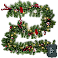 Miniatyrbillede 1 af 5: 2,7 m Juleguirlande med 50 LED-lys, Batteridrevet Juleguirlande
