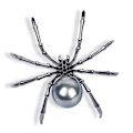 Miniatyrbild 3 av 5: Viktoriansk Pärlemor Kropp och Micro Pave Spider Broscher Pins Silver Tone Dammodesmycken