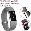 Miniatyrbillede 1 af 3: Udskiftningsbånd, der er kompatible med Fitbit Charge 2, Classic & Special Edition justerbare sportsarmbånd Gray Large
