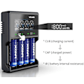 Miniatyrbillede 3 af 5: Vc4s Batterioplader 4 Slot Li Ion Hurtiglader Med 18w Vægoplader