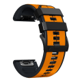 Miniatyrbilde 2 av 5: For Garmin Fenix ​​7x Vertical Stripes Tofarget silikonklokkerem Orange Black