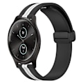 Miniatyrbild 1 av 5: För Garmin Garminmove Style 20 mm vikbart magnetlås silikon watch Black-White