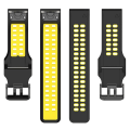 Miniatyrbillede 3 af 5: Til Garmin Enduro / Coros Vertix 2 26mm Quick Release Double Row Silicone Watch Band Black Yellow