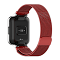 Pikkukuva 5 / 5: Metallista valmistettu ranneke kellokehyksellä Xiaomi Redmi Watch 2 Lite -älykelloon Red