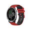 Miniatyrbillede 1 af 4: Rem til Garmin Forerunner 645 Music 20Mm To-farvet ternet silikoneurrem Rød-sort