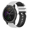 Miniatyrbilde 1 av 5: For Garmin Vivoactive 3 20 mm rutete tofarget silikonklokkerem White-Black