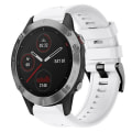 Miniatyrbilde 1 av 5: For Garmin Fenix ​​6 Gps metallspenne ensfarget silikonklokkerem White