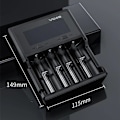 Miniatyrbillede 2 af 5: Vc4s Batterioplader 4 Slot Li Ion Hurtiglader Med 18w Vægoplader