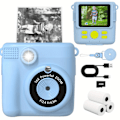 Miniatyrbilde 4 av 5: Digitalkamera Barn Instant Print Kamera 32Gb Blå
