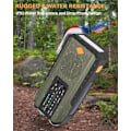 Miniatyrbilde 5 av 5: Nødradio med håndsveiv og 3 LED-lommelykter, egnet for innendørs og utendørs camping, Army Green