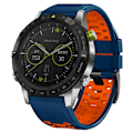 Miniatyrbillede 4 af 5: Til Garmin Fenix 7/ 7 Pro Silikonurrem 22mm Tofarvet med 3 Rækker Huller Sapphire Orange