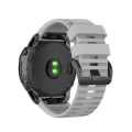 Miniatyrbilde 3 av 5: For Garmin Fenix ​​6x 26 mm hurtigutløser offisiell tekstur håndleddsrem klokkerem med plastknapp Grey