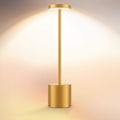 Miniatyrbillede 1 af 5: Trådløs Bordlampe, Led Metal Usb Genopladelig 6000 mah 2-niveauer Lysstyrke Natlys Skrivebordslampe Læselampe Til Restaurant/soveværelse/sovesal (guld) Gold