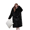 Pikkukuva 1 / 2: Hupullinen fleece-pusero, paksu ja lämmin kotiasu Black