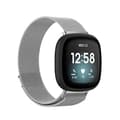 För Fitbit Versa 4 Milanese Magnetisk Metallvävd Klockarmband OLS Silver