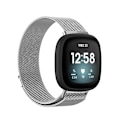Miniatyrbillede 1 af 4: Til Fitbit Versa 4 Milanese Magnetic Metal Weave urrem Silver
