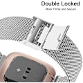 Pikkukuva 3 / 5: Fitbit Versa/fitbit Versa 2 ranneke naisille miehille, säädettävä ruostumaton Silver