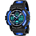 Miniatyrbild 1 av 3: Barn Digital Sport Watch, Pojkar Flickor Vattentät Sport Utomhusklockor Barn Casual Elektroniska Analog Quartz Armbandsur med