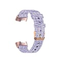 Miniatyrbilde 4 av 5: For Fitbit Charge 4 / Charge 3 / Charge3 Se Flettet Nylon Klokkebånd Plasthode Purple