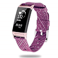 Miniatyrbilde 1 av 2: For Fitbit Charge 3 Klokke Nylon Canvas Strap Plastkobling Lengde: 21 cm Violet