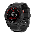 Miniatyrbillede 4 af 5: Til Garmin Fenix ​​7 / 6 Pro / 5 Plus 22 mm sort spænde silikone urbånd Black
