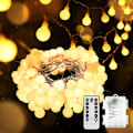Miniatyrbild 1 av 5: Globe Slingers Ljusslinga Sovrum, 50 LED Batteridrivna Ljusslingor, Inomhus Ljusslingor för Jul, Bakgård, Uteplats, Trädgård, Fest, Sovrum