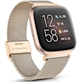 Miniatyrbillede 1 af 5: Fitbit Versa/fitbit Versa 2 Bånd Til Damer Mænd, Justerbar Rustfri Royal Gold