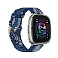 Miniatyrbillede 1 af 5: Til Fitbit Sense Nylon Vævet Lærreds Urrem XER Blue