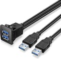 Dobbel Usb3.0 Kvadratisk Flush Mount - 1M 3Ft USB 3.0 Forlengelse