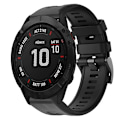 Miniatyrbilde 1 av 5: For Garmin Fenix ​​6x Sapphire Metal Spenne Solid Color Silikon Klokkebånd Black