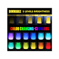 Miniatyrbilde 3 av 5: LED nattlys berøringsbordlampe nattbord dimmbar fargeendrende skrivebordslampe USB oppladbar bordlampe