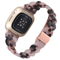Miniatyrbilde 2 av 5: For Fitbit Versa 3 / Sense Universal Rhombus Resin Watch Band Tortoise Stone Flower