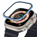 Miniatyrbild 1 av 5: Metallstötfångare+härdat glas för Apple Watch Ultra 49 mm band skärmskydd anti-scratch Hd full film Iwatch Ultra 49 mm band glass with bumper BL