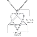 Miniatyrbilde 2 av 4: Heartagram Star Heart Him Mens Womens Rustfritt Stål Hjerte Halskjede Vintage Smykker Style 2-chain 51cm