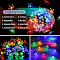 Pikkukuva 3 / 5: 7M 50 LED Sakura Solar Cell Light String Garden Fairy Light 8 Flash Modes 12M