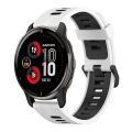 Miniatyrbilde 1 av 5: For Garmin Venu 2 Plus 20 mm vertikalt mønster tofarget silikonklokkebånd White-Black