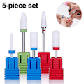 Miniatyrbild 1 av 4: 5 st keramiska nagelborr set, (2,35 mm) professionella akryl nagelfil borr för manikyr pedikyr nagelband gel nagelpolering