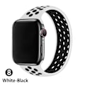 Miniatyrbild 1 av 5: Solo Loop-rem för Apple Watch Band 44mm 40mm 38mm 42mm Andas Silikon Elastiskt bälte Armband Band Iwatch Series 3 4 5 Se 6 white black 42mm or 44mmS