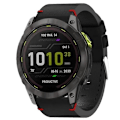 Miniatyrbillede 1 af 5: Til Garmin Enduro 2 26mm læder sutur stålspænde urbånd Black