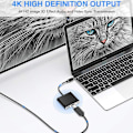 Miniatyrbild 5 av 5: Typ C Adapter, USB 3.1 Hub (usb-c Thunderbolt 3 Port-kompatibel) Till USB 3.0 HDMI Typ C hona Laddare Adapter Converter kompatibel med Macboo Black