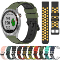 Miniatyrbillede 3 af 5: Til Garmin Approach S40 20 mm tofarvet porøst silikone urbånd Pink-White