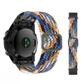 Miniatyrbilde 1 av 5: For Garmin Fenix ​​7 justerbart nylonflettet elastisitetsklokkebånd Colorful Denim