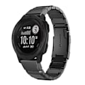 Miniatyrbilde 1 av 5: For Garmin Instinct 22mm Tortoise Shell rustfritt stål klokkebånd Black