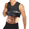 Miniatyrbillede 1 af 5: Mænd Sauna Sweat Lynlås Vest Til Vægttab Top Shapewear Slankeskjorte Træningsdragt