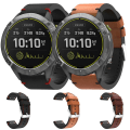 Miniatyrbilde 3 av 4: For Garmin Enduro 26 mm skinnsutur stålspenne klokkebånd Black