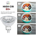 Miniatyrbilde 3 av 3: 50w Gu5.3 Mr16 Dimbar Halogenpære, Dc 12v Lavspenning 2 Pin Base Spotlight Reflektorpære, 800 Lumen, Varm Hvit 2800k8-stk